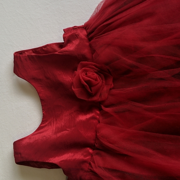 heirlooms by Polly Flinders fancy red tulle holiday dress 3T toddler girls - Picture 2 of 12